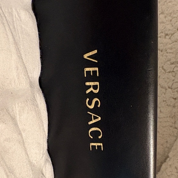 VERSACE MOD.2021 100213 GOLD BLACK RECTANGULAR EYEGLASSES FRAME 60-15-130. main image 4